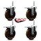Service Caster 5 Inch High Temp Phenolic 58 Inch Stem Caster Set with Total Lock Brake SCC-TSTTL20S514-PHRHT-58212-4 - alternate 4
